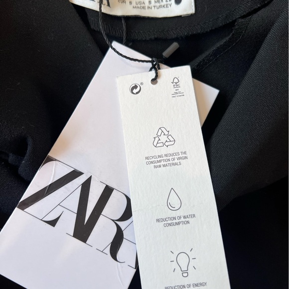 NWT ZARA Black Asymmetrical Strappy Mini Dress S - Picture 10 of 14